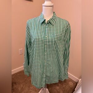 Lands End Green Checkered Women’s Shirt